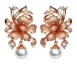 Rose gold flower earrings — Gems Gallery boutique